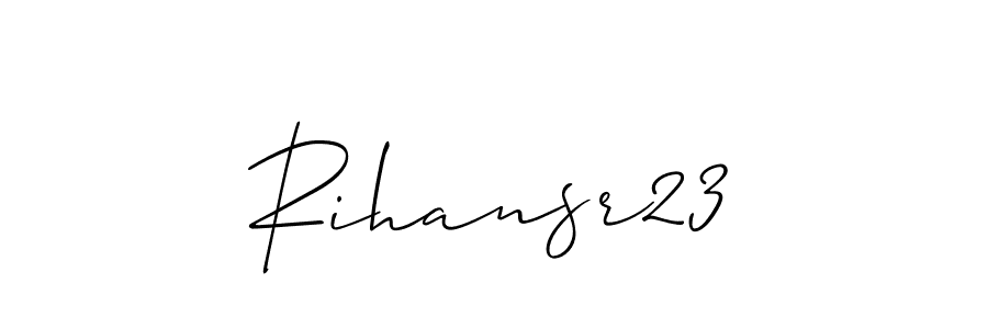 Design your own signature with our free online signature maker. With this signature software, you can create a handwritten (Allison_Script) signature for name Rihansr23. Rihansr23 signature style 2 images and pictures png