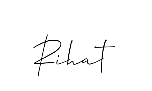 How to make Rihat signature? Allison_Script is a professional autograph style. Create handwritten signature for Rihat name. Rihat signature style 2 images and pictures png
