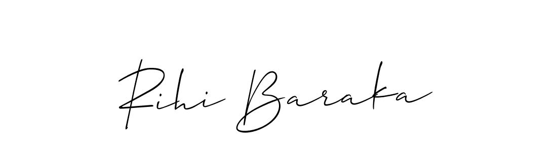 Also we have Rihi Baraka name is the best signature style. Create professional handwritten signature collection using Allison_Script autograph style. Rihi Baraka signature style 2 images and pictures png