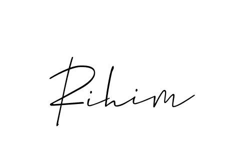 How to make Rihim name signature. Use Allison_Script style for creating short signs online. This is the latest handwritten sign. Rihim signature style 2 images and pictures png