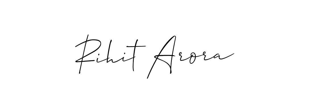 How to make Rihit Arora signature? Allison_Script is a professional autograph style. Create handwritten signature for Rihit Arora name. Rihit Arora signature style 2 images and pictures png