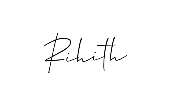 Design your own signature with our free online signature maker. With this signature software, you can create a handwritten (Allison_Script) signature for name Rihith. Rihith signature style 2 images and pictures png