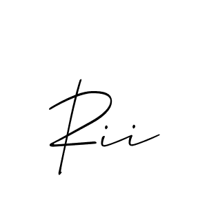 How to make Rii signature? Allison_Script is a professional autograph style. Create handwritten signature for Rii name. Rii signature style 2 images and pictures png