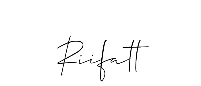 Similarly Allison_Script is the best handwritten signature design. Signature creator online .You can use it as an online autograph creator for name Riifatt. Riifatt signature style 2 images and pictures png