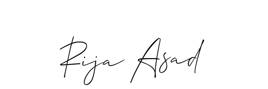 Create a beautiful signature design for name Rija Asad. With this signature (Allison_Script) fonts, you can make a handwritten signature for free. Rija Asad signature style 2 images and pictures png
