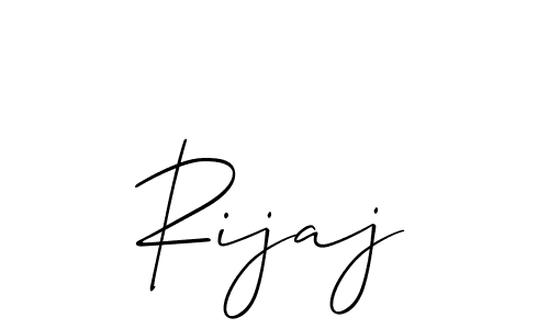 The best way (Allison_Script) to make a short signature is to pick only two or three words in your name. The name Rijaj include a total of six letters. For converting this name. Rijaj signature style 2 images and pictures png