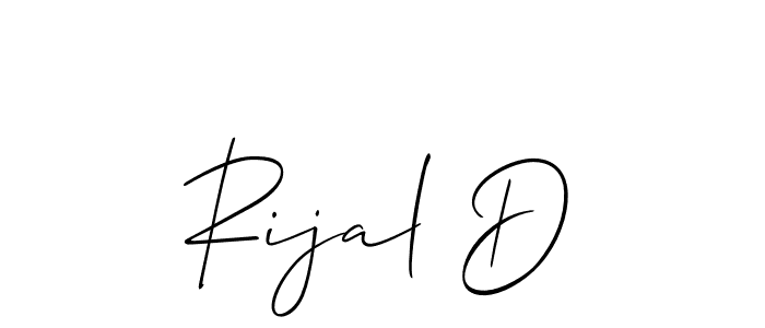 Rijal D stylish signature style. Best Handwritten Sign (Allison_Script) for my name. Handwritten Signature Collection Ideas for my name Rijal D. Rijal D signature style 2 images and pictures png