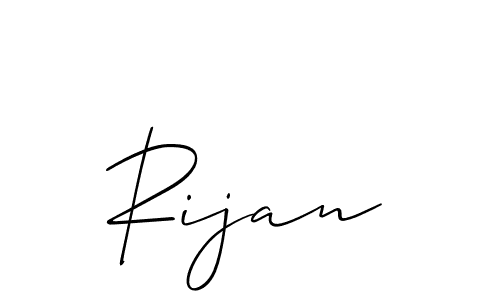 Make a beautiful signature design for name Rijan. With this signature (Allison_Script) style, you can create a handwritten signature for free. Rijan signature style 2 images and pictures png