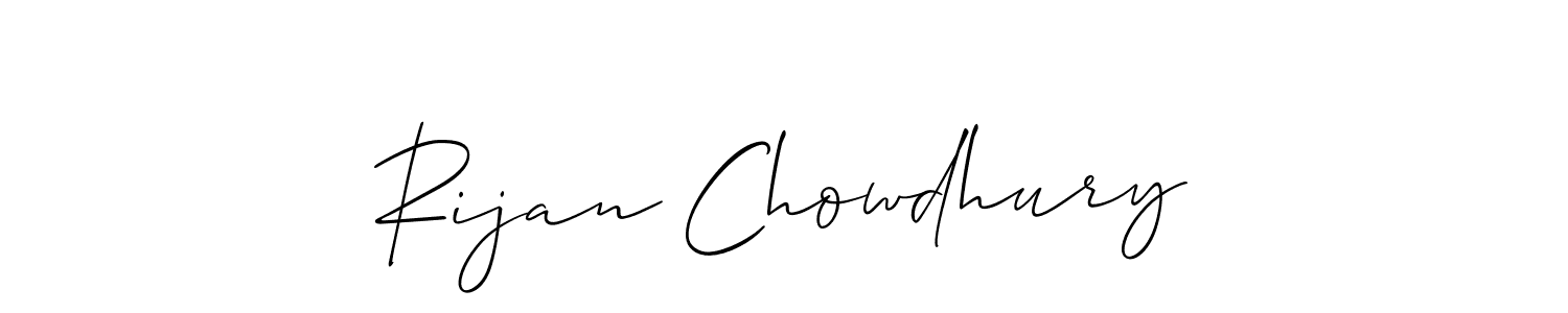 Make a beautiful signature design for name Rijan Chowdhury. With this signature (Allison_Script) style, you can create a handwritten signature for free. Rijan Chowdhury signature style 2 images and pictures png