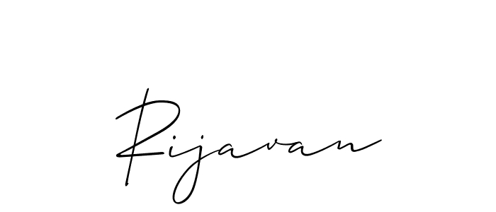 Design your own signature with our free online signature maker. With this signature software, you can create a handwritten (Allison_Script) signature for name Rijavan. Rijavan signature style 2 images and pictures png