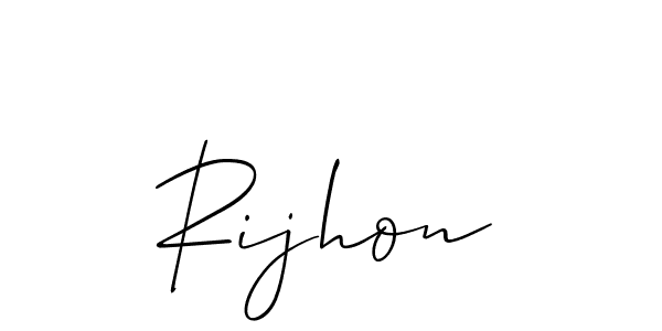if you are searching for the best signature style for your name Rijhon. so please give up your signature search. here we have designed multiple signature styles  using Allison_Script. Rijhon signature style 2 images and pictures png