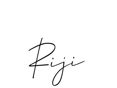 The best way (Allison_Script) to make a short signature is to pick only two or three words in your name. The name Riji include a total of six letters. For converting this name. Riji signature style 2 images and pictures png