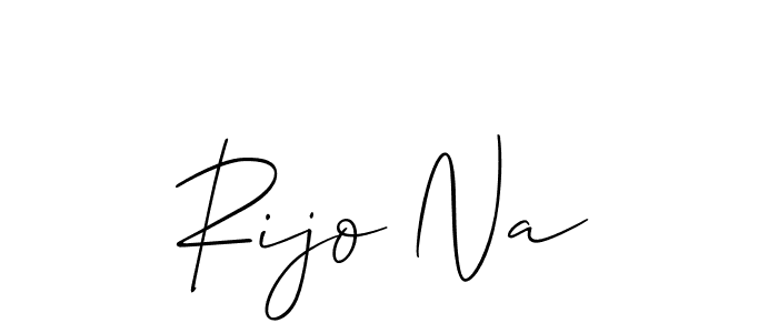 The best way (Allison_Script) to make a short signature is to pick only two or three words in your name. The name Rijo Na include a total of six letters. For converting this name. Rijo Na signature style 2 images and pictures png