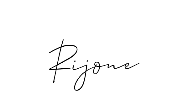 How to Draw Rijone signature style? Allison_Script is a latest design signature styles for name Rijone. Rijone signature style 2 images and pictures png