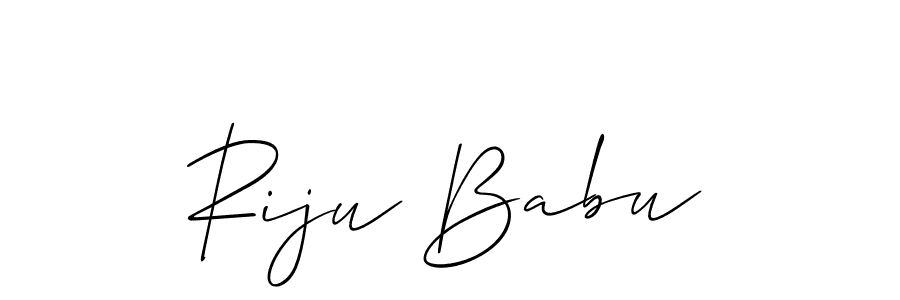 The best way (Allison_Script) to make a short signature is to pick only two or three words in your name. The name Riju Babu include a total of six letters. For converting this name. Riju Babu signature style 2 images and pictures png