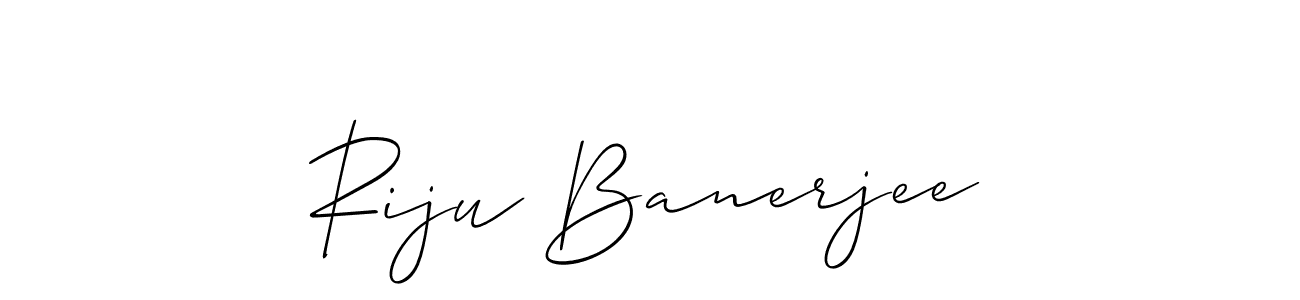 How to make Riju Banerjee name signature. Use Allison_Script style for creating short signs online. This is the latest handwritten sign. Riju Banerjee signature style 2 images and pictures png