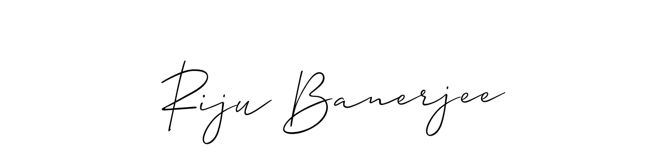 How to make Riju Banerjee name signature. Use Allison_Script style for creating short signs online. This is the latest handwritten sign. Riju Banerjee signature style 2 images and pictures png