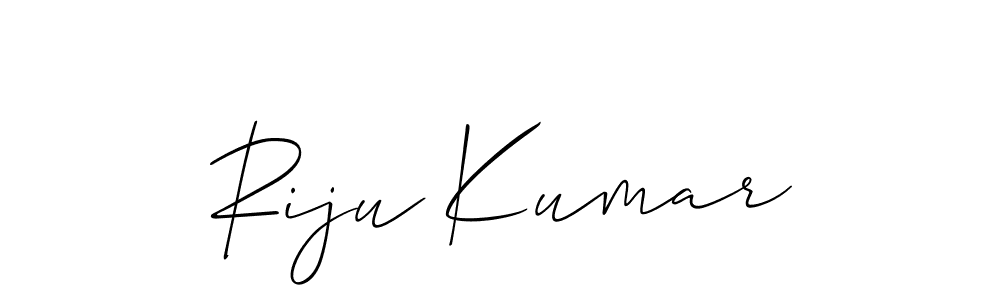 if you are searching for the best signature style for your name Riju Kumar. so please give up your signature search. here we have designed multiple signature styles  using Allison_Script. Riju Kumar signature style 2 images and pictures png