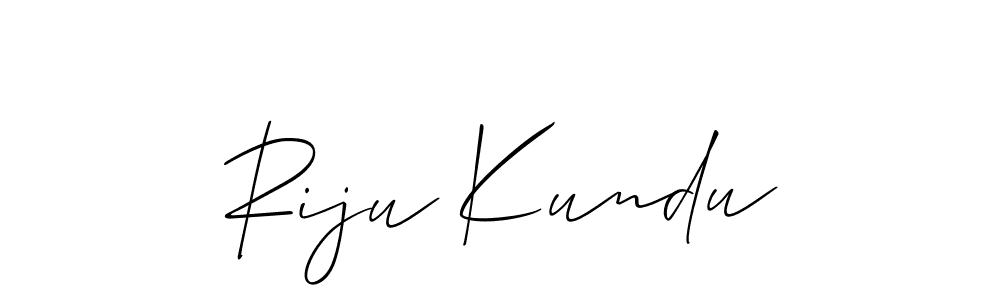 Use a signature maker to create a handwritten signature online. With this signature software, you can design (Allison_Script) your own signature for name Riju Kundu. Riju Kundu signature style 2 images and pictures png