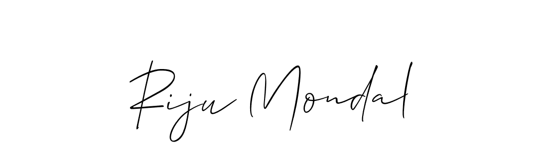 Make a short Riju Mondal signature style. Manage your documents anywhere anytime using Allison_Script. Create and add eSignatures, submit forms, share and send files easily. Riju Mondal signature style 2 images and pictures png