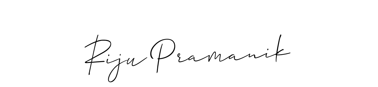 Use a signature maker to create a handwritten signature online. With this signature software, you can design (Allison_Script) your own signature for name Riju Pramanik. Riju Pramanik signature style 2 images and pictures png