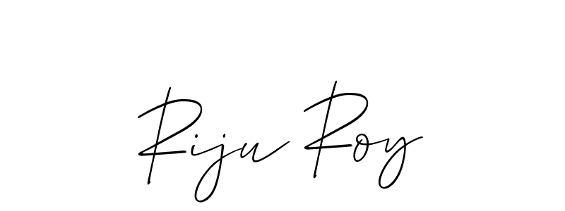 Also You can easily find your signature by using the search form. We will create Riju Roy name handwritten signature images for you free of cost using Allison_Script sign style. Riju Roy signature style 2 images and pictures png