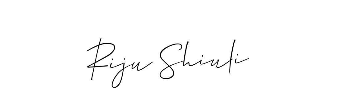 if you are searching for the best signature style for your name Riju Shiuli. so please give up your signature search. here we have designed multiple signature styles  using Allison_Script. Riju Shiuli signature style 2 images and pictures png