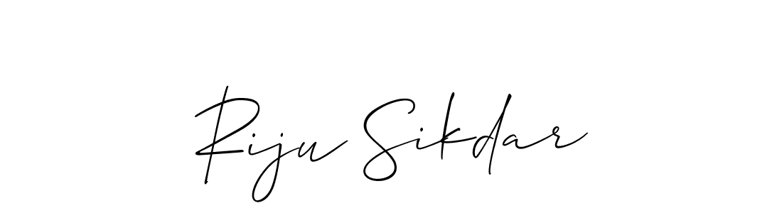 Use a signature maker to create a handwritten signature online. With this signature software, you can design (Allison_Script) your own signature for name Riju Sikdar. Riju Sikdar signature style 2 images and pictures png