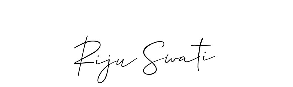 Create a beautiful signature design for name Riju Swati. With this signature (Allison_Script) fonts, you can make a handwritten signature for free. Riju Swati signature style 2 images and pictures png