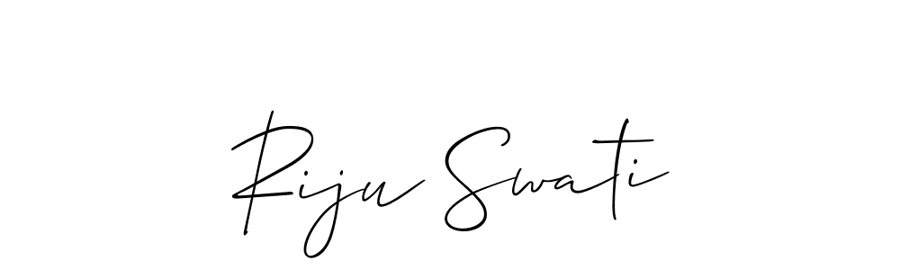 Create a beautiful signature design for name Riju Swati. With this signature (Allison_Script) fonts, you can make a handwritten signature for free. Riju Swati signature style 2 images and pictures png