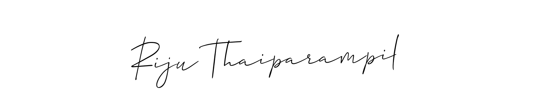 if you are searching for the best signature style for your name Riju Thaiparampil. so please give up your signature search. here we have designed multiple signature styles  using Allison_Script. Riju Thaiparampil signature style 2 images and pictures png