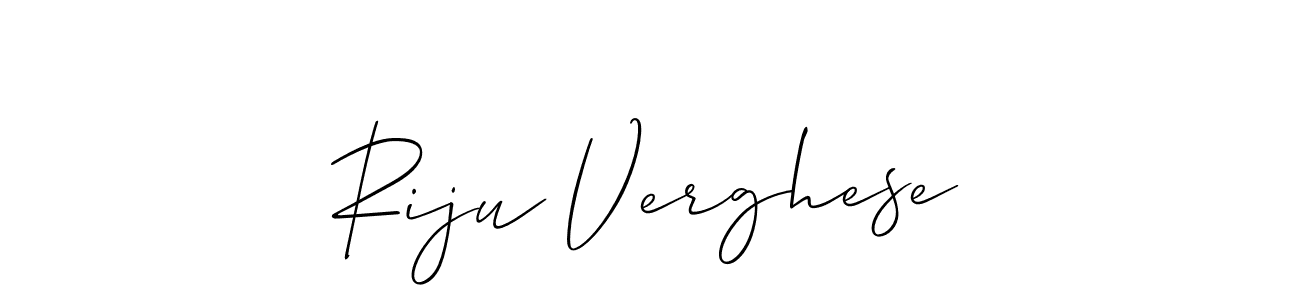 Similarly Allison_Script is the best handwritten signature design. Signature creator online .You can use it as an online autograph creator for name Riju Verghese. Riju Verghese signature style 2 images and pictures png