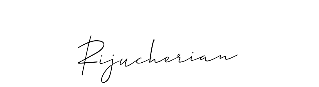 Make a beautiful signature design for name Rijucherian. With this signature (Allison_Script) style, you can create a handwritten signature for free. Rijucherian signature style 2 images and pictures png