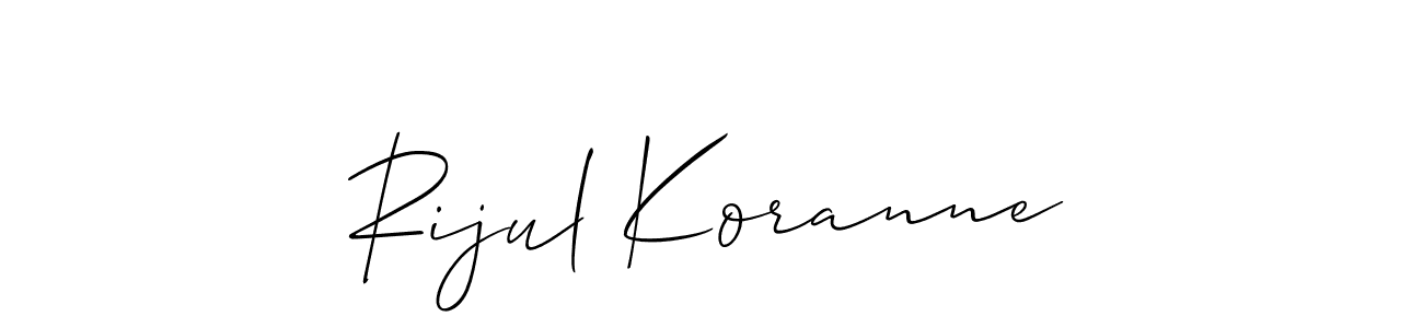 This is the best signature style for the Rijul Koranne name. Also you like these signature font (Allison_Script). Mix name signature. Rijul Koranne signature style 2 images and pictures png