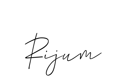 Use a signature maker to create a handwritten signature online. With this signature software, you can design (Allison_Script) your own signature for name Rijum. Rijum signature style 2 images and pictures png