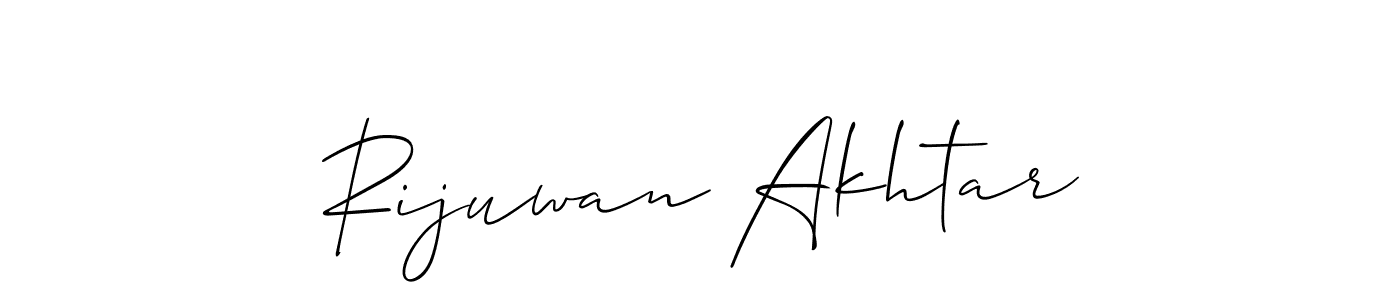 Use a signature maker to create a handwritten signature online. With this signature software, you can design (Allison_Script) your own signature for name Rijuwan Akhtar. Rijuwan Akhtar signature style 2 images and pictures png