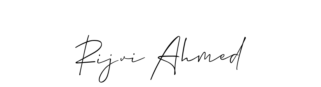 Create a beautiful signature design for name Rijvi Ahmed. With this signature (Allison_Script) fonts, you can make a handwritten signature for free. Rijvi Ahmed signature style 2 images and pictures png