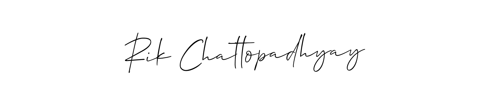 You should practise on your own different ways (Allison_Script) to write your name (Rik Chattopadhyay) in signature. don't let someone else do it for you. Rik Chattopadhyay signature style 2 images and pictures png