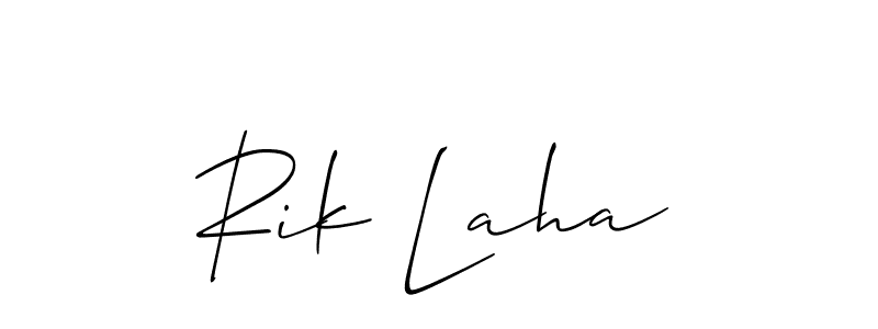 Also You can easily find your signature by using the search form. We will create Rik Laha name handwritten signature images for you free of cost using Allison_Script sign style. Rik Laha signature style 2 images and pictures png