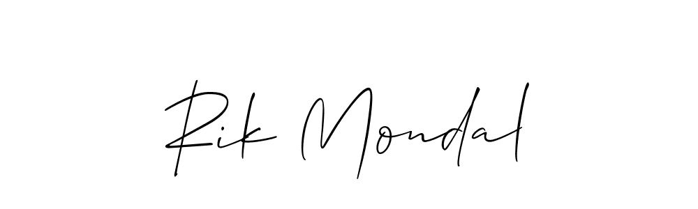 Create a beautiful signature design for name Rik Mondal. With this signature (Allison_Script) fonts, you can make a handwritten signature for free. Rik Mondal signature style 2 images and pictures png