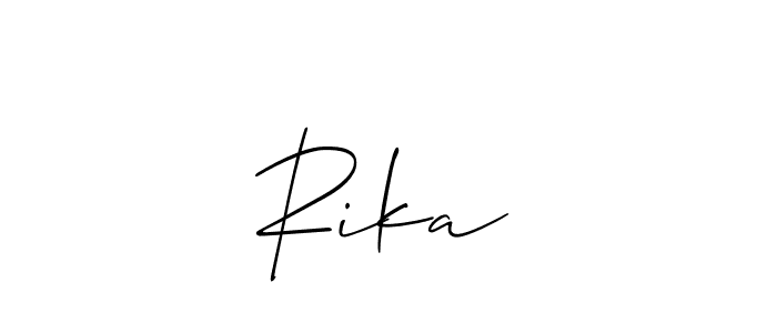 It looks lik you need a new signature style for name Rika❤. Design unique handwritten (Allison_Script) signature with our free signature maker in just a few clicks. Rika❤ signature style 2 images and pictures png