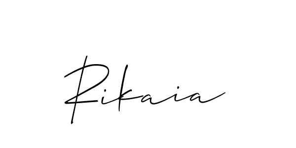 Design your own signature with our free online signature maker. With this signature software, you can create a handwritten (Allison_Script) signature for name Rikaia. Rikaia signature style 2 images and pictures png