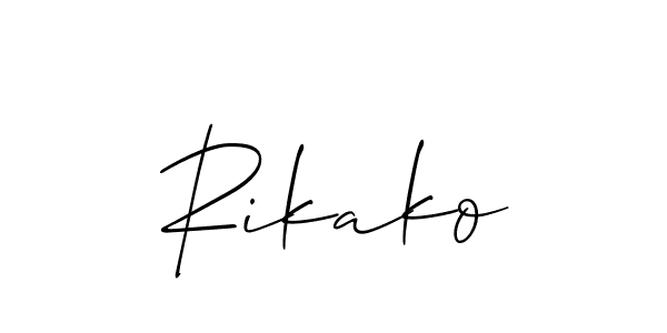 Design your own signature with our free online signature maker. With this signature software, you can create a handwritten (Allison_Script) signature for name Rikako. Rikako signature style 2 images and pictures png