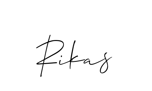 How to make Rikas signature? Allison_Script is a professional autograph style. Create handwritten signature for Rikas name. Rikas signature style 2 images and pictures png