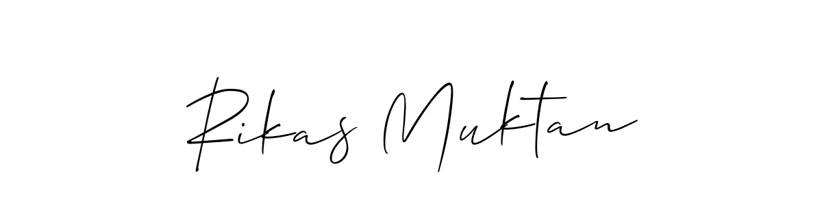 Make a short Rikas Muktan signature style. Manage your documents anywhere anytime using Allison_Script. Create and add eSignatures, submit forms, share and send files easily. Rikas Muktan signature style 2 images and pictures png