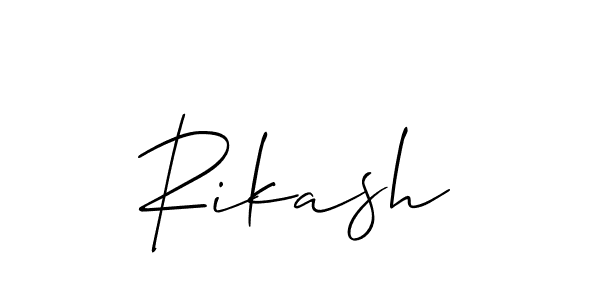 Use a signature maker to create a handwritten signature online. With this signature software, you can design (Allison_Script) your own signature for name Rikash. Rikash signature style 2 images and pictures png