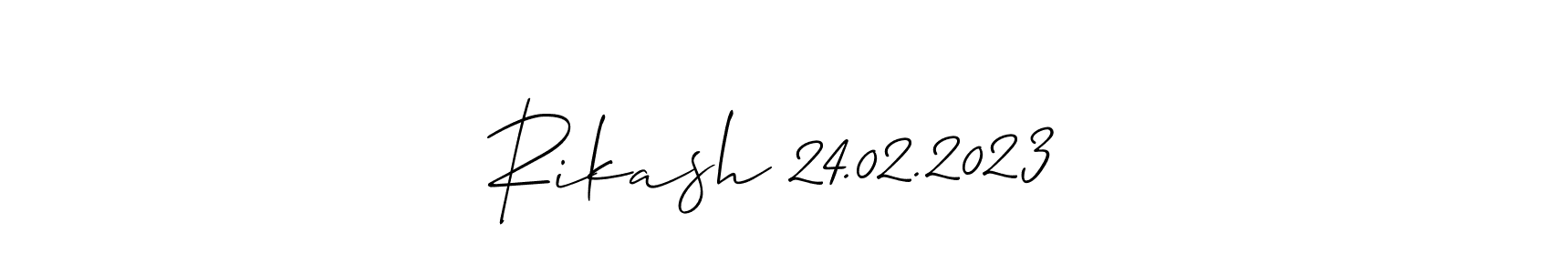 This is the best signature style for the Rikash 24.02.2023 name. Also you like these signature font (Allison_Script). Mix name signature. Rikash 24.02.2023 signature style 2 images and pictures png