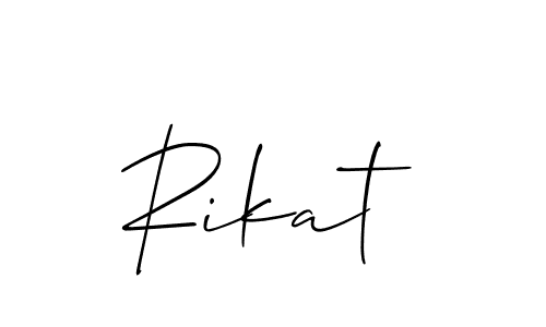 How to Draw Rikat signature style? Allison_Script is a latest design signature styles for name Rikat. Rikat signature style 2 images and pictures png