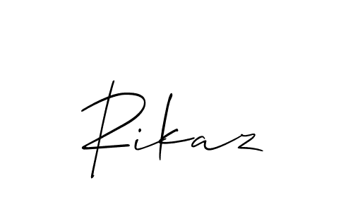 You can use this online signature creator to create a handwritten signature for the name Rikaz. This is the best online autograph maker. Rikaz signature style 2 images and pictures png
