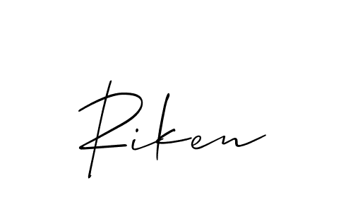 Make a beautiful signature design for name Riken. With this signature (Allison_Script) style, you can create a handwritten signature for free. Riken signature style 2 images and pictures png